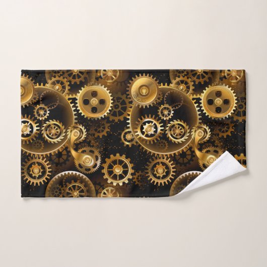 Naadloze Steampunk Brass Gears Bad Handdoek (Handdoek)
