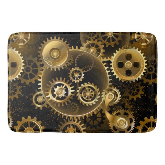 Naadloze Steampunk Brass Gears Badmat (Voorkant)