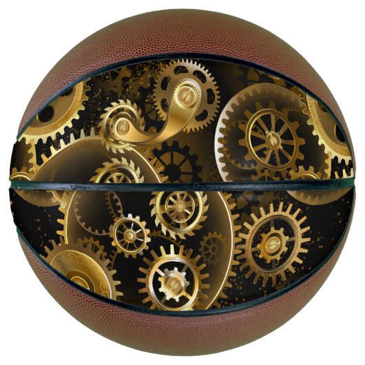 Naadloze Steampunk Brass Gears Basketbal (Voorkant)
