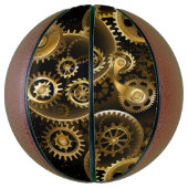 Naadloze Steampunk Brass Gears Basketbal (Verticaal)
