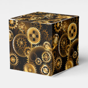 Naadloze Steampunk Brass Gears Bedankdoosjes