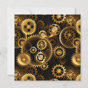 Naadloze Steampunk Brass Gears Bedankkaart