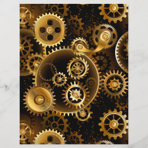 Naadloze Steampunk Brass Gears Briefhoofd