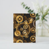 Naadloze Steampunk Brass Gears Briefkaart (Staand voorkant)