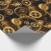 Naadloze Steampunk Brass Gears Cadeaupapier (Hoek)