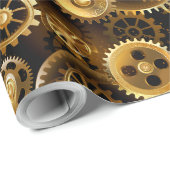 Naadloze Steampunk Brass Gears Cadeaupapier (Rol Hoek)