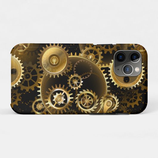 Naadloze Steampunk Brass Gears Case-Mate iPhone Case (Achterkant (horizontaal))