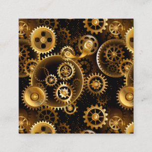 Naadloze Steampunk Brass Gears Contactkaartje