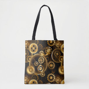 Naadloze Steampunk Brass Gears Draagtas