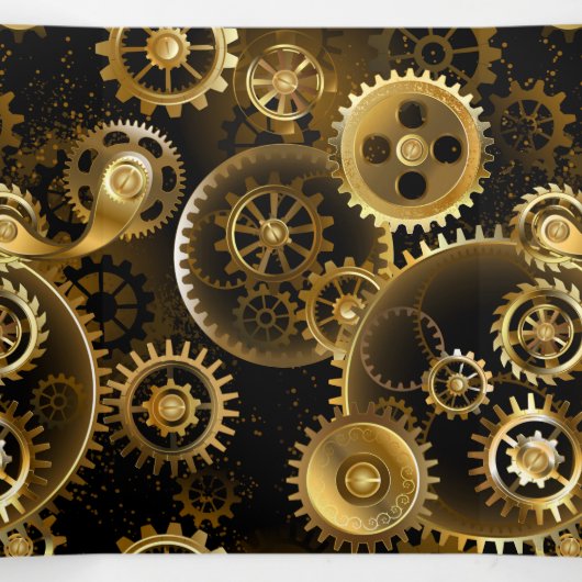 Naadloze Steampunk Brass Gears Drieluik Aankondiging (Binnenkant midden)