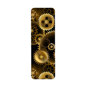 Naadloze Steampunk Brass Gears Etiket