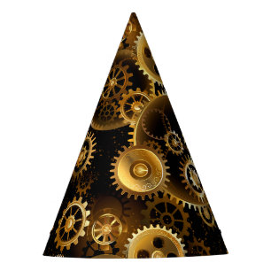 Naadloze Steampunk Brass Gears Feesthoedjes