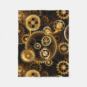 Naadloze Steampunk Brass Gears Fleece Deken