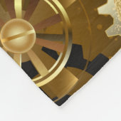 Naadloze Steampunk Brass Gears Fleece Deken (Hoek)