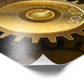 Naadloze Steampunk Brass Gears Foto Afdruk (Hoek)