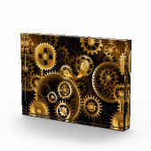 Naadloze Steampunk Brass Gears Fotoblokken (Rechts)