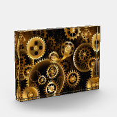 Naadloze Steampunk Brass Gears Fotoblokken (Links)