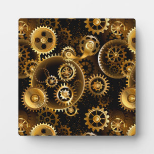 Naadloze Steampunk Brass Gears Fotoplaat
