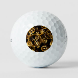 Naadloze Steampunk Brass Gears Golfballen
