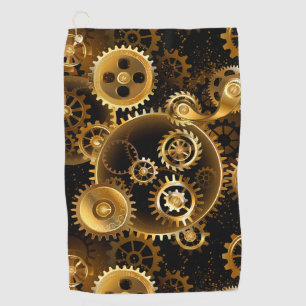 Naadloze Steampunk Brass Gears Golfhanddoek