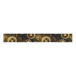 Naadloze Steampunk Brass Gears Grosgrain Lint