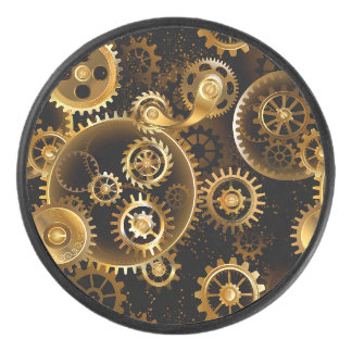 Naadloze Steampunk Brass Gears Hockey Puck