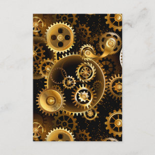 Naadloze Steampunk Brass Gears Informatiekaartje