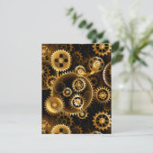 Naadloze Steampunk Brass Gears Kaart (Staand voorkant)