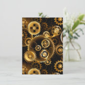 Naadloze Steampunk Brass Gears Kaart (Staand voorkant)