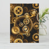 Naadloze Steampunk Brass Gears Kaart (Staand voorkant)