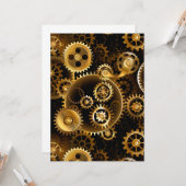 Naadloze Steampunk Brass Gears Kaart (Voorkant / Achterkant in situ)