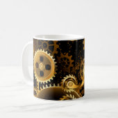 Naadloze Steampunk Brass Gears Koffiemok (Voorkant links)