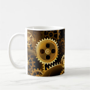 Naadloze Steampunk Brass Gears Koffiemok
