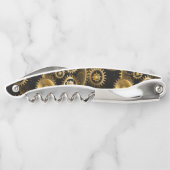 Naadloze Steampunk Brass Gears Kurkentrekker (Achterkant)