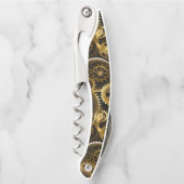 Naadloze Steampunk Brass Gears Kurkentrekker (Voorkant)