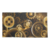 Naadloze Steampunk Brass Gears Kussensloop (Achterkant-Links)