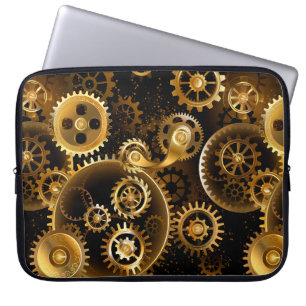 Naadloze Steampunk Brass Gears Laptop Sleeve