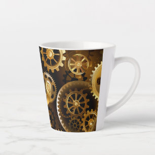 Naadloze Steampunk Brass Gears Latte Mok