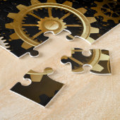 Naadloze Steampunk Brass Gears Legpuzzel (Zijkant)
