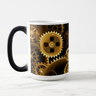 Naadloze Steampunk Brass Gears Magische Mok