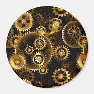Naadloze Steampunk Brass Gears Magneet