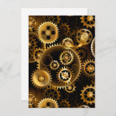 Naadloze Steampunk Brass Gears Menu (Voorkant / Achterkant)