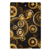 Naadloze Steampunk Brass Gears Mini Klembord (Achterkant)