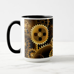 Naadloze Steampunk Brass Gears Mok