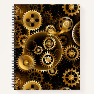 Naadloze Steampunk Brass Gears Notitieboek