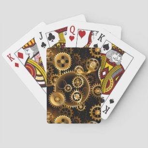 Naadloze Steampunk Brass Gears Pokerkaarten