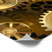 Naadloze Steampunk Brass Gears Poster (Hoek)