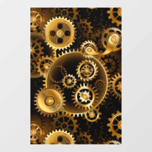Naadloze Steampunk Brass Gears Raamsticker
