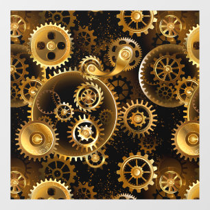 Naadloze Steampunk Brass Gears Raamsticker