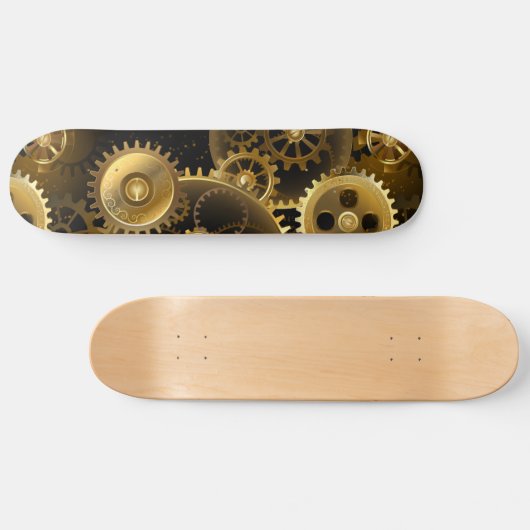 Naadloze Steampunk Brass Gears Skateboard (Horizontaal)